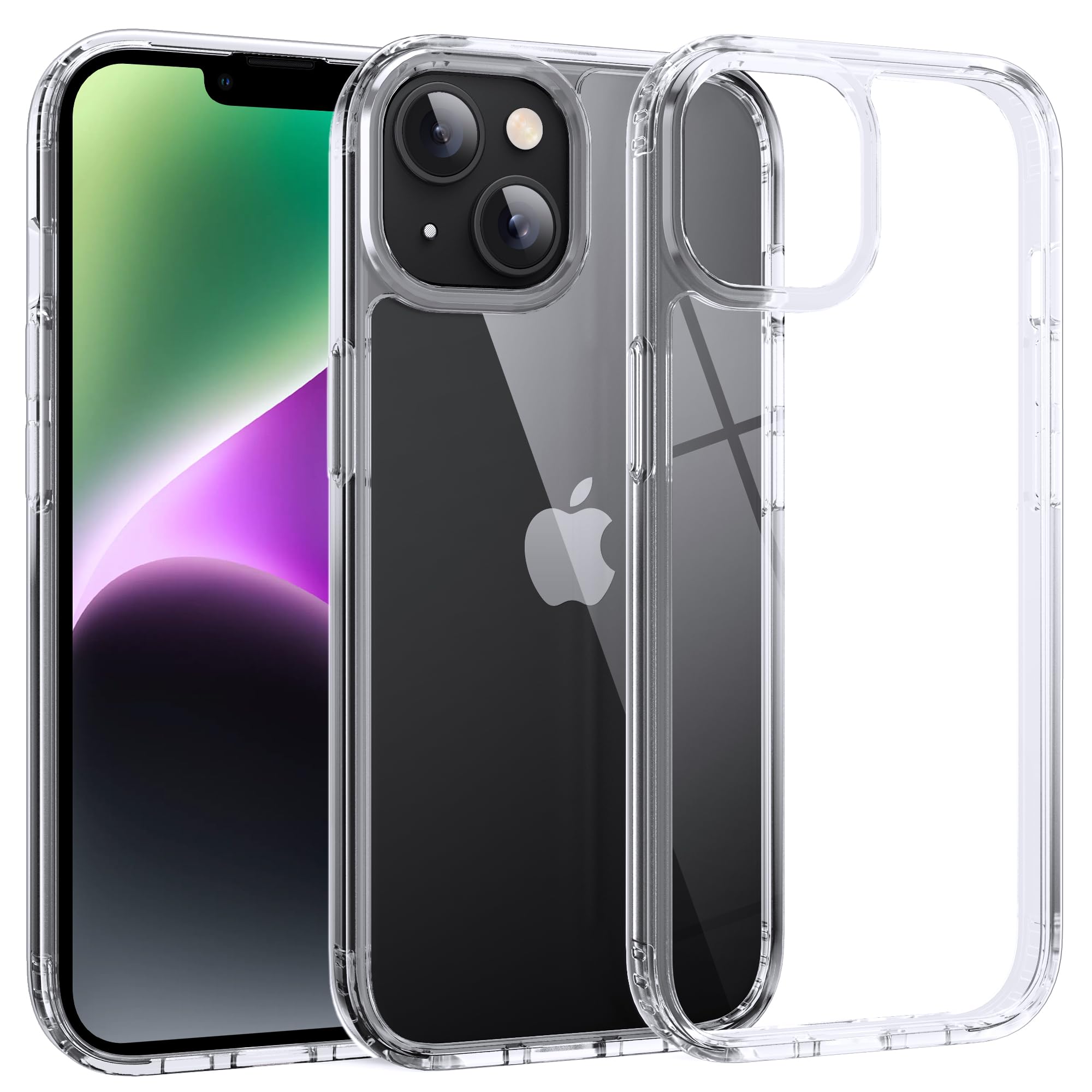 Supdeal Shockproof Clear Case for iPhone 14, [Not Yellowing] [10FT Military Drop