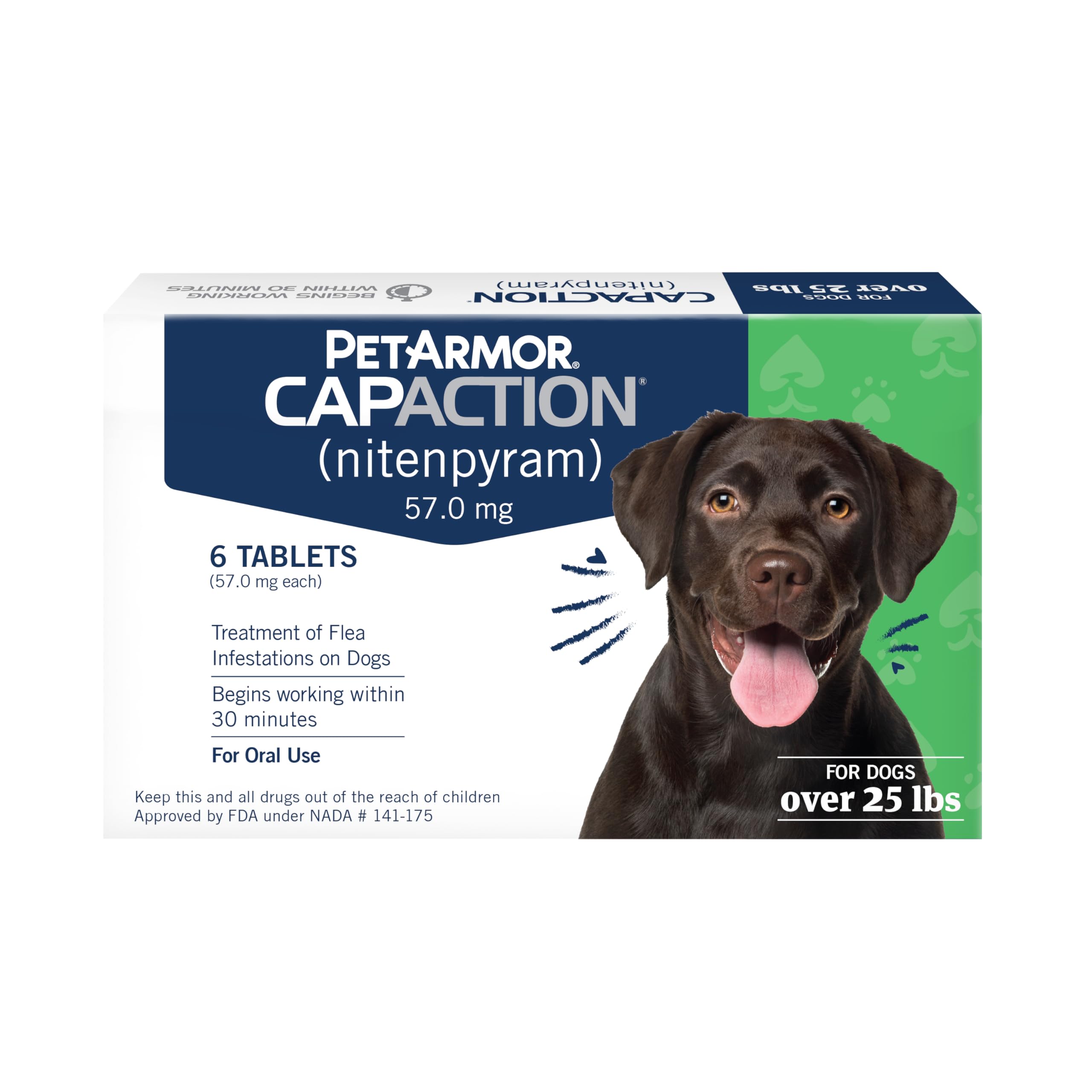 PetArmor CAPACTION (nitenpyram) Oral Flea Treatment for Dogs, Fast Acting Tablet
