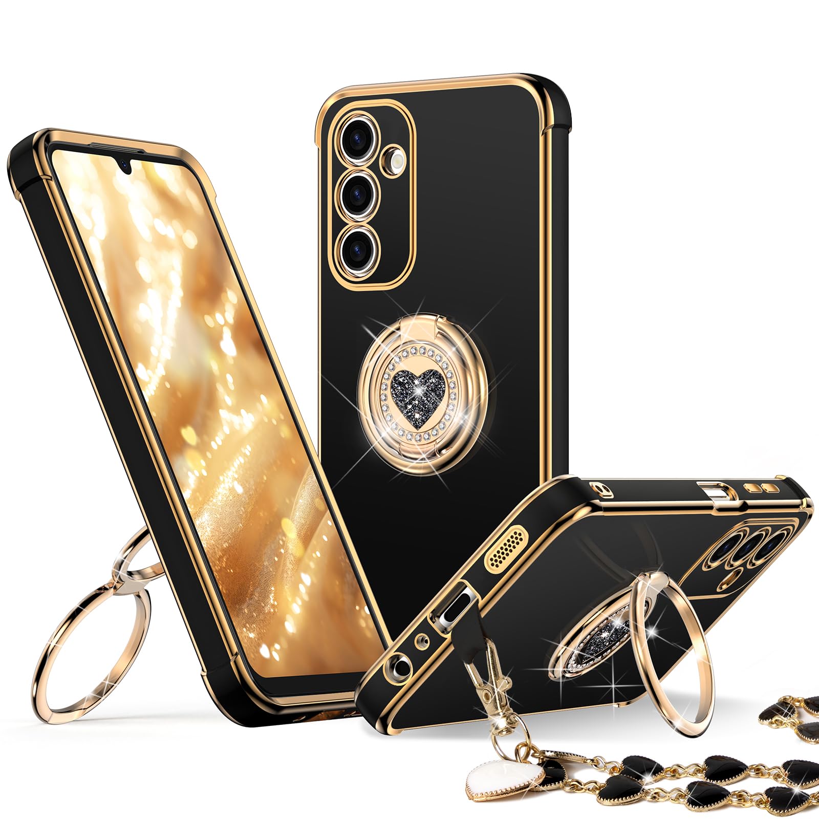XYZ for Galaxy A17 5G Case with Stand, Phone Case with Double Ring Kickstand, Wo