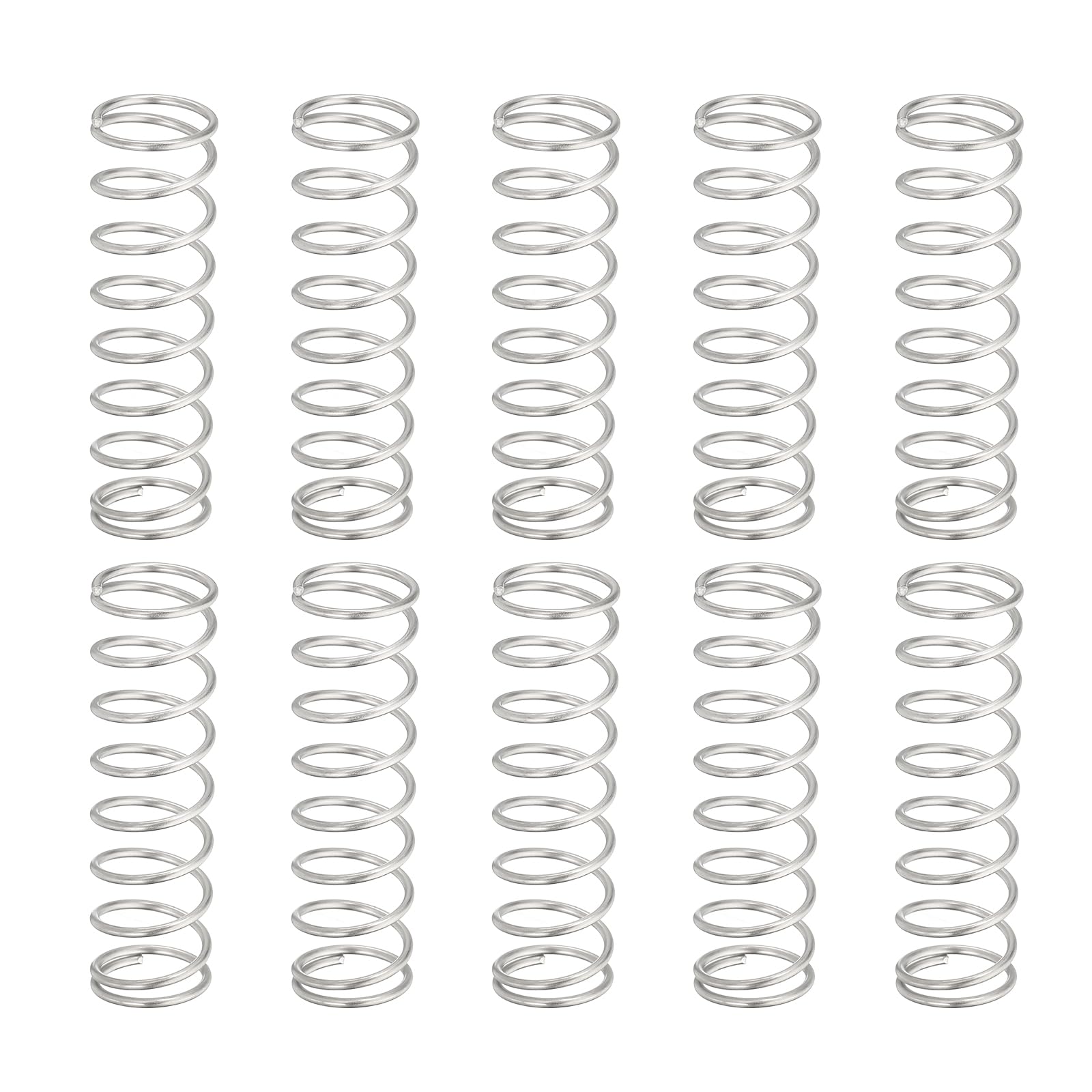 sourcing map Compression Springs,1.2mm Wire Dia 14mm OD 50mm Length 10Pcs | 304 