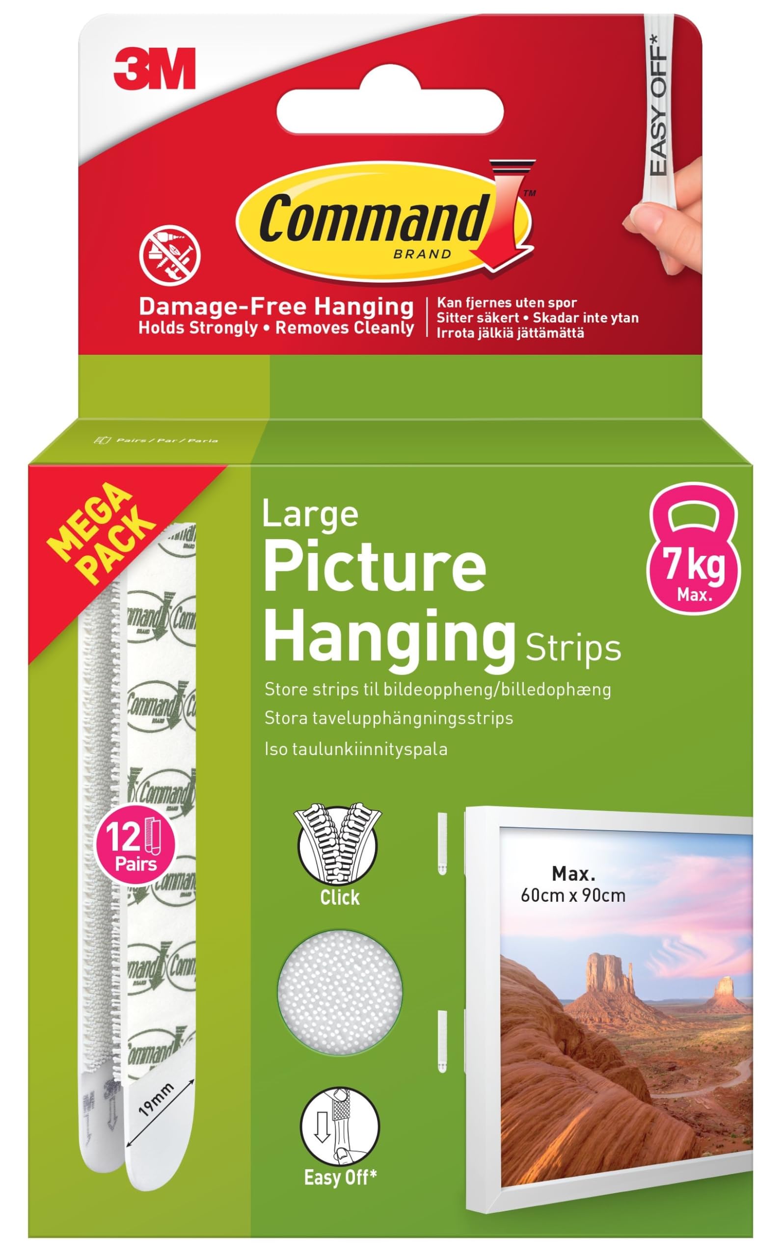 Command Picture Hanging Strips, Large, 12 Pairs (24 Adhesive Strips) | Value Pac