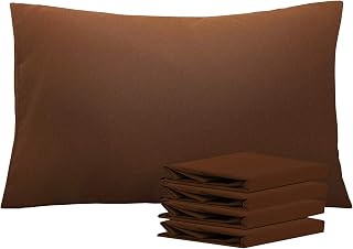 NTBAY 4 Pack Brushed Microfiber Standard Pillowcases, 50x75 cm, Coffee