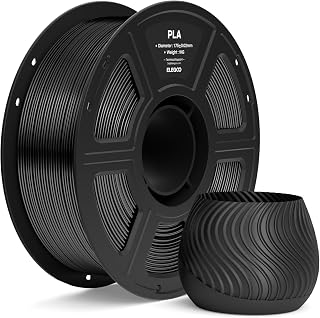 ELEGOO PLA Filament 1.75 1kg Black | Dimensional Accuracy +/- 0.03mm, 3D Filament Spool, for Most 3D Printers