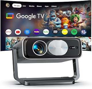 Smart 4K Projector 【Bundled with Google TV Stick &3000 ANSI】 Mini Projector with Auto Focus & Keystone,Compatible with Netflix|HDR10,Portable Outdoor Projecteur with WiFi & Bluetooth for/Home/Bedroom