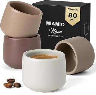 MIAMIO - Espresso Cups Set of 4, Ceramic (80 ml) - Nami (Beige Canyon)