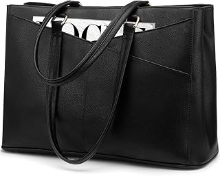 LOVEVOOK Laptop Bag for Women 15.6 Inch Tote Bags Leather Waterproof Briefcase Computer Women Business Office Work Bag