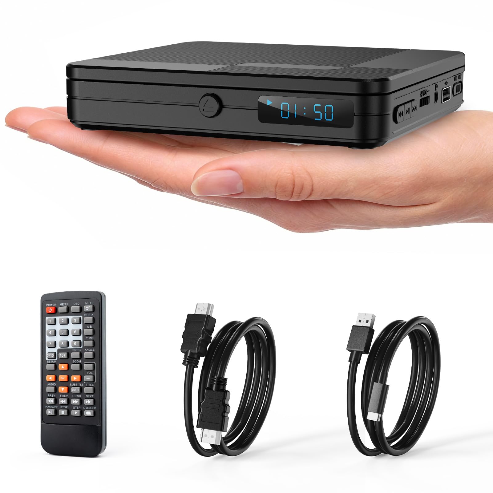 Homlab Mini DVD Player with HDMI, Remote Control, All Region Free, 1080P HD | Sm