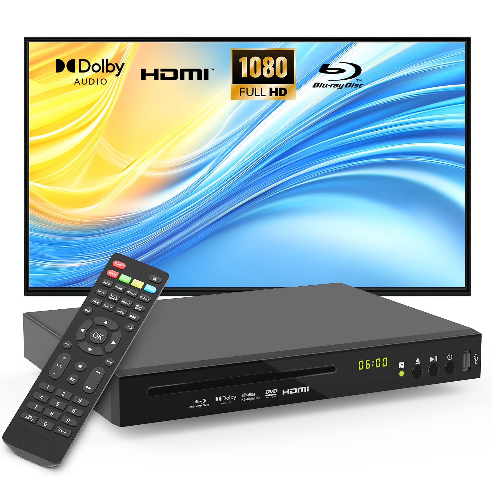 Blu Ray Player Dolby Digital TrueHD/DTS and 1080P Full HD, Plays Region A/1 Blu-