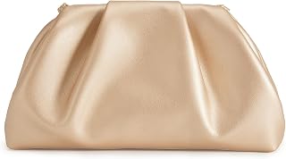 Huralona Women Evening Clutch Purse Dressy Pleated Vegan PU Shoulder Bag