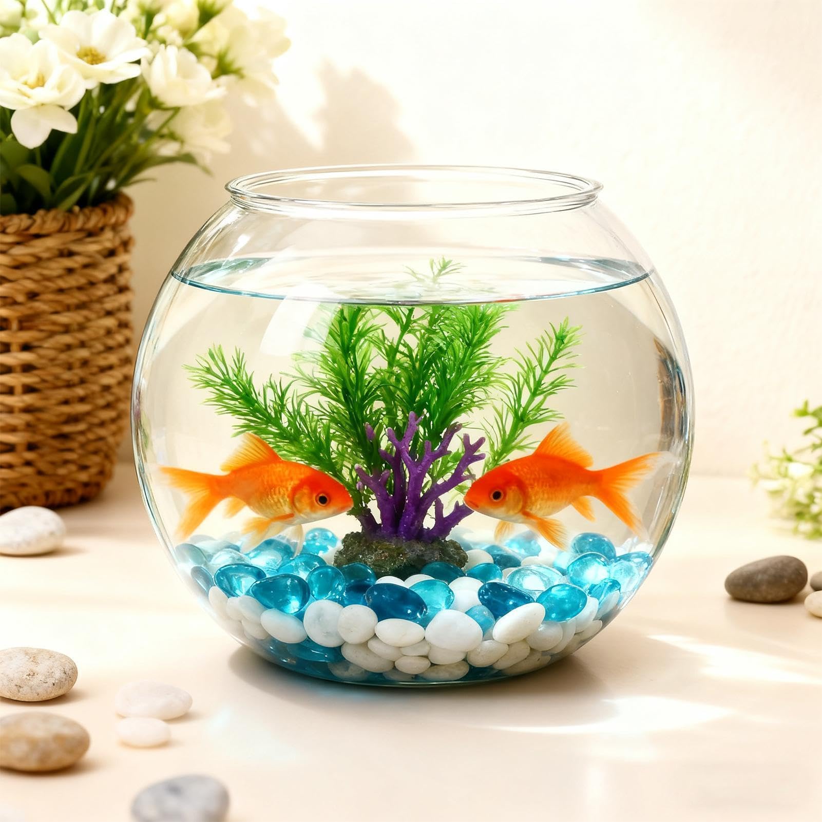 Bubble Bowl Vase for Fish, Clear Fish Bowl Decoration for Home | Shatter-resista