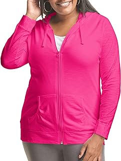 Just My Size Women's Plus-Size Full Zip Fleece Hoodie