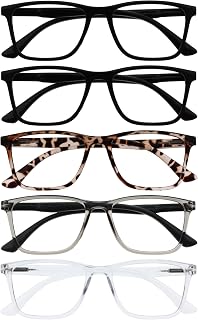 OPULIZE NYX Blue Light Blocking Reading Glasses - Rectangular Frame - UV Anti-Glare Eyewear - Improve Sleep Computer Gaming - Reduce Headaches Eyestrain Protection - Rectangular Frame - Mens Womens