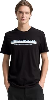 TOM TAILOR Denim Slim fit cotton T-shirt with Logo Print for Men