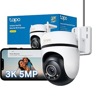 Tapo C530WS 3K 5MP Pan/Tilt Outdoor Security Camera CCTV Camera | 360° View, Starlight Colour Night Vision, AI Person/Vehicle Detection, Motion Tracking, Wi-Fi & Ethernet, No Monthly Fee