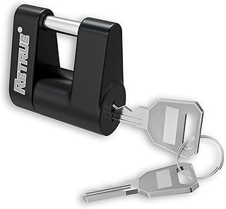 RETRUE Trailer Tongue Hitch Coupler Lock, 1/4in Dia, 3/4in Span, Black | Heavy-Duty Security, Cut-Resistant, Weather Resistant, Anti-Theft Latch Lock, Tow Boat RV Truck Car's Coupler
