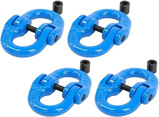 Mytee Products (4 Pack Grade 100 3/8" Forged Alloy Steel Hammerlock Coupling Link - Blue, 8800 lbs Working Load Limit | Heavy Duty G100 Connecting HammerLink