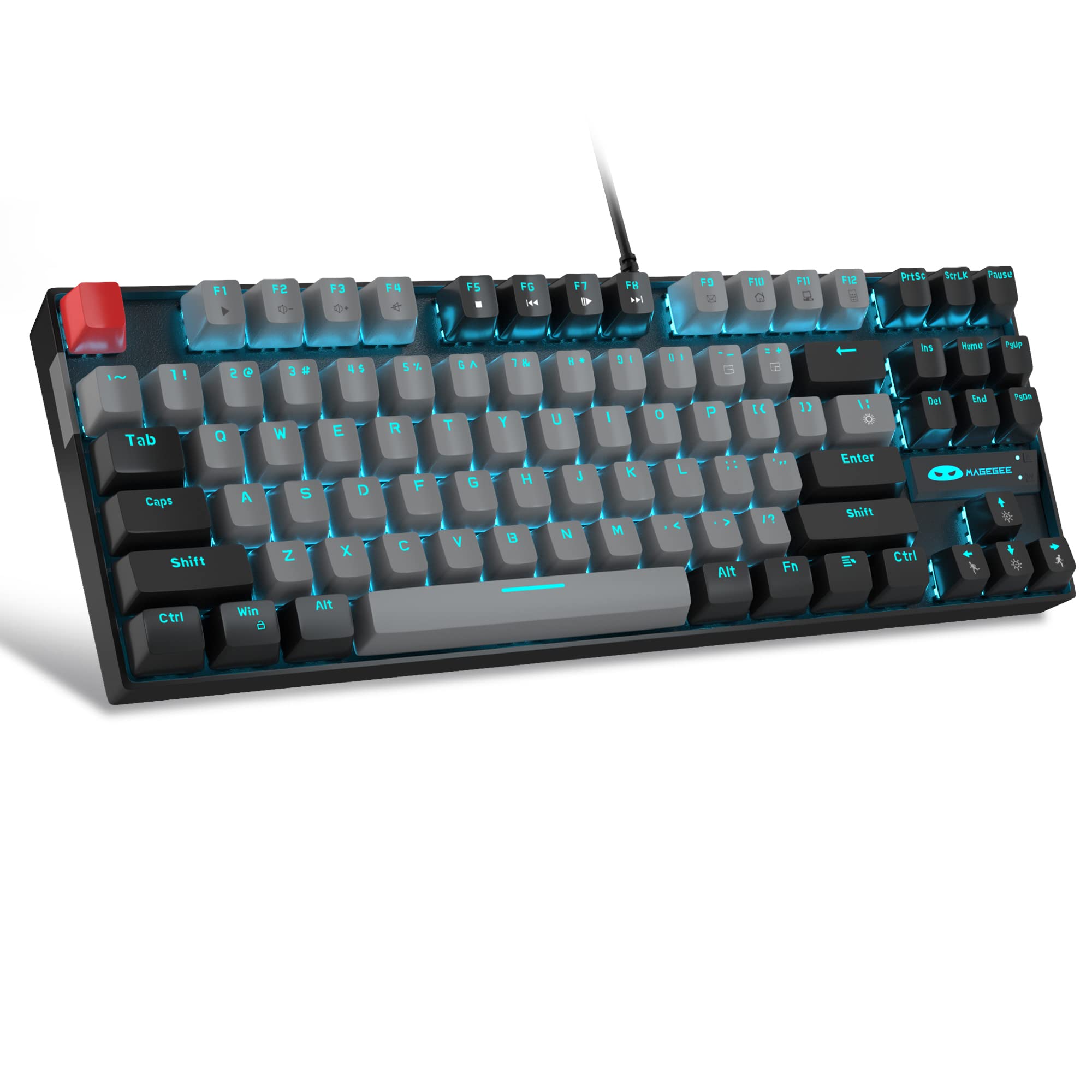 MageGee 75% Mechanical Gaming Keyboard, Blue Switch, LED Backlit, 87 Keys Compac