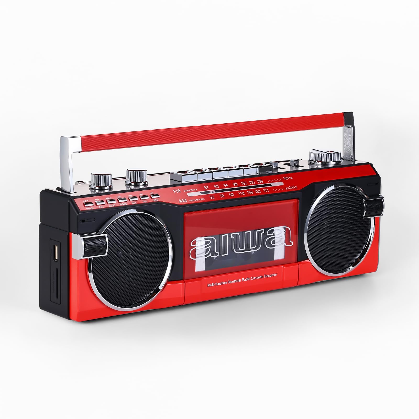 aiwa Streetjam Retro Boombox Cassette Player & Recorder, Bluetooth 5.3 Wireless 