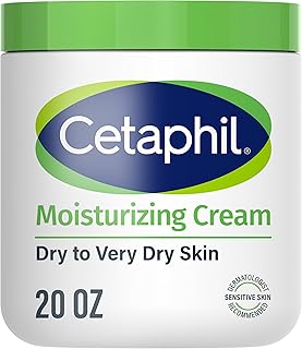 Cetaphil Moisturizing Cream, Face & Body Lotion Dry Sensitive Skin, 20oz | Fragrance-Free, Non-Comedogenic, Non-Greasy, Hydrates Very Dry Sensitive Skin, Dermatologist Recommended, 20 Oz Value Size