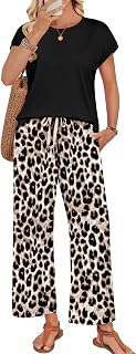WIHOLL Two Piece Sets for Women Summer Spring Outfits Lounge Sets Beach Vacation Clothes Airport Travel Matching Clothing