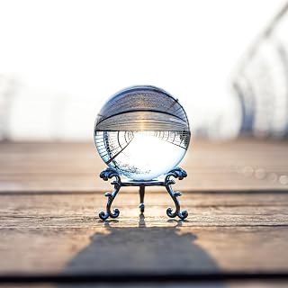 60mm Clear Crystal Ball with Stand, Handmade Magic Shots Photography Project Elegant Home Party Decoration Gift for Women