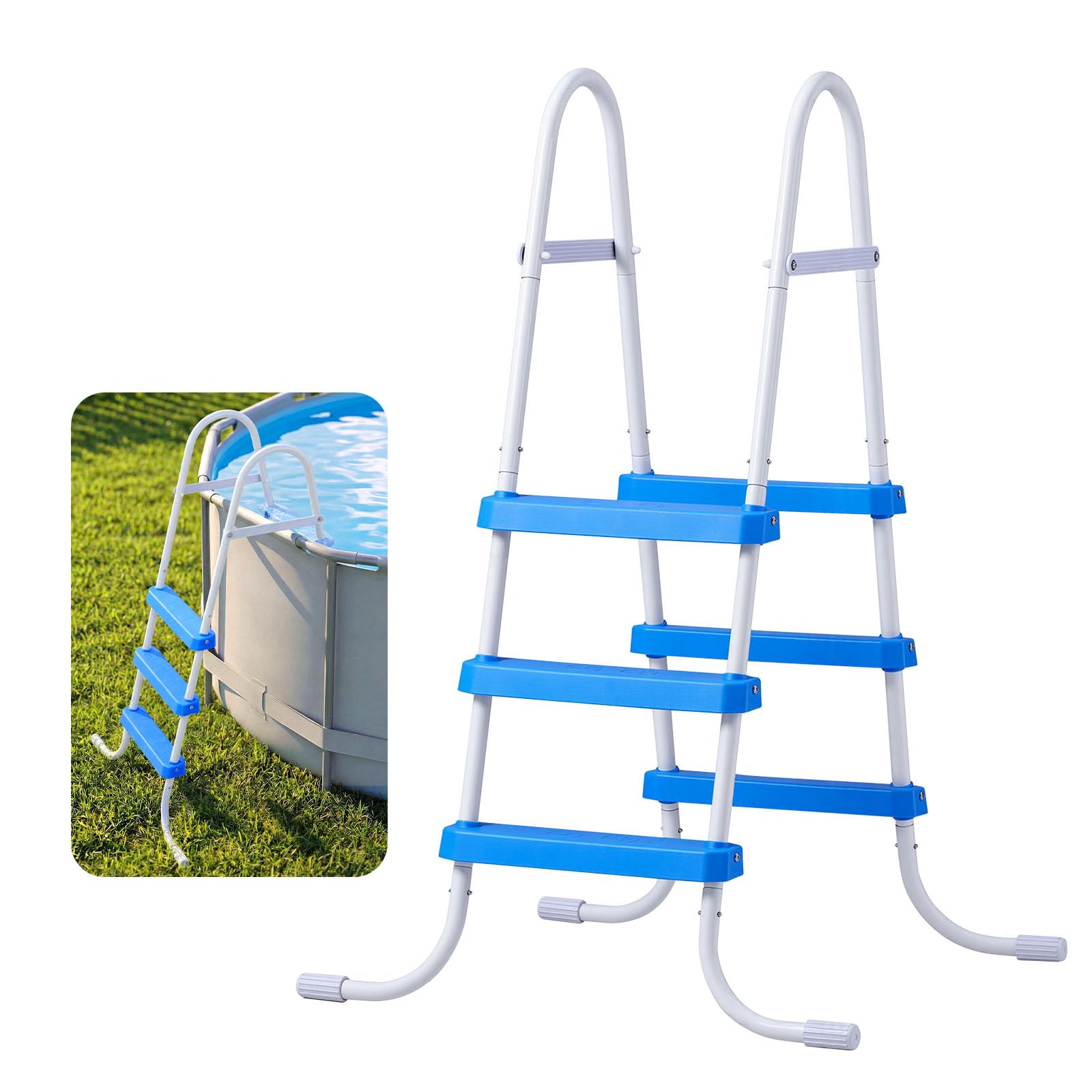 VEVOR Above Ground Pool Ladder, 3-Step Steel A-Frame Swimming Pool Stairs for 36