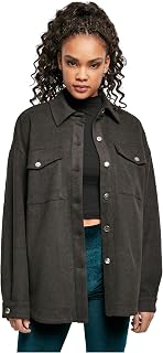 Urban Classics Ladies Classic Solid Color Two Chest Jacket Pocket Overshirt Top XS to 5XL