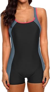 CharmLeaks Women Boyleg Racerback One Piece Swimsuit Athletic Swimming Suit