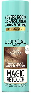 L'Oréal Paris Magic Retouch Temporary Root Touch Up Spray, Dark Blonde 75ml | Temporary Hair Dye Spray, Instant 100% Grey Coverage, Flawless Blend, Quick and Easy Application