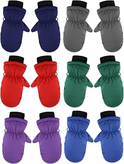 Hicarer 6 Pairs Waterproof Winter Mittens Unisex