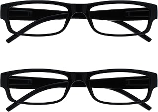OPULIZE The Company Reading Glasses Black Lightweight Comfortable Readers Value Pack 2 Designer Style Men Women UVR2PK032 +3.00
