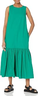 Amazon Brand - Women's Ilana Loose Sleeveless Wide-Hem Poplin Maxi Dress by The Drop