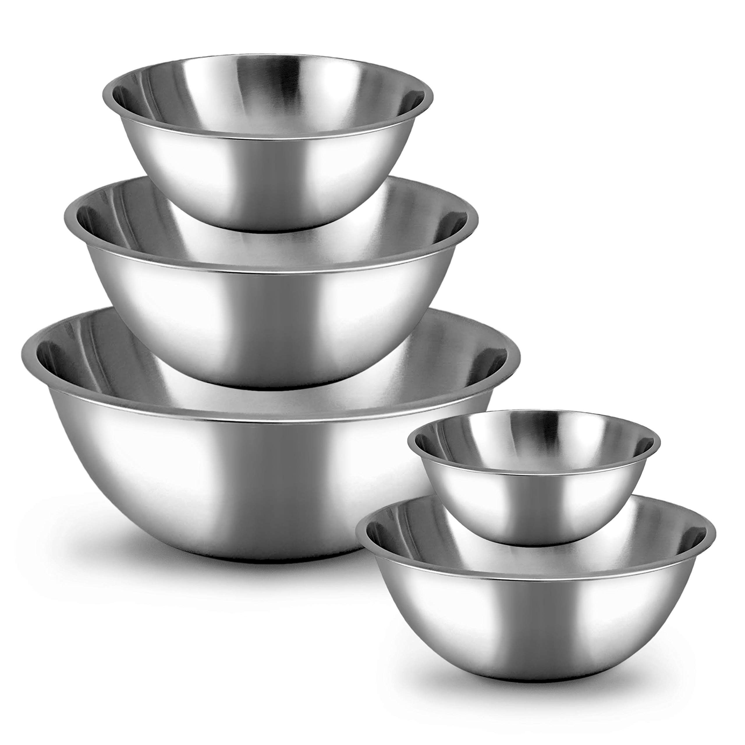 WHYSKO Stainless Steel Mixing Bowls Set, 5-Piece Meal Prep & Food Storage | .75,