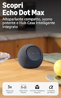 Amazon Echo Dot Max (newest gen), Alexa speaker with room-filling sound and built-in smart home hub, Graphite
