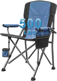 ENAVANT Portable Oversized Camping Folding Chair with Carrying Bag, Cup Holder Included, Holds up to 500 lbs