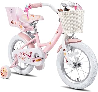 JOYSTAR Unicorn 12-20“ Kids Bike for Girls Ages 2-10 Years Old | 12-20” Bike with Training Wheels, Doll Seat, Streamers & Basket Kids' Bicycle
