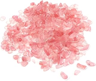 5-7mm Natural Crushed Crystal Irregular Polished Stones 200g Gravel Decor for Aquarium Plants Vase Filler Pink Red