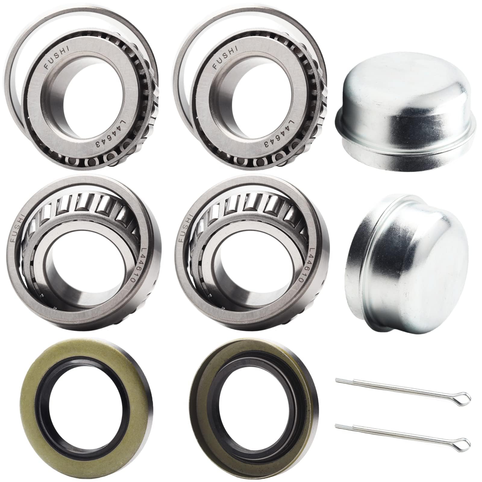 2 Sets Fit Trailer Wheel Hub Bearings L44643/L44610, 1.000" ID, 1.980" OD, 0.580