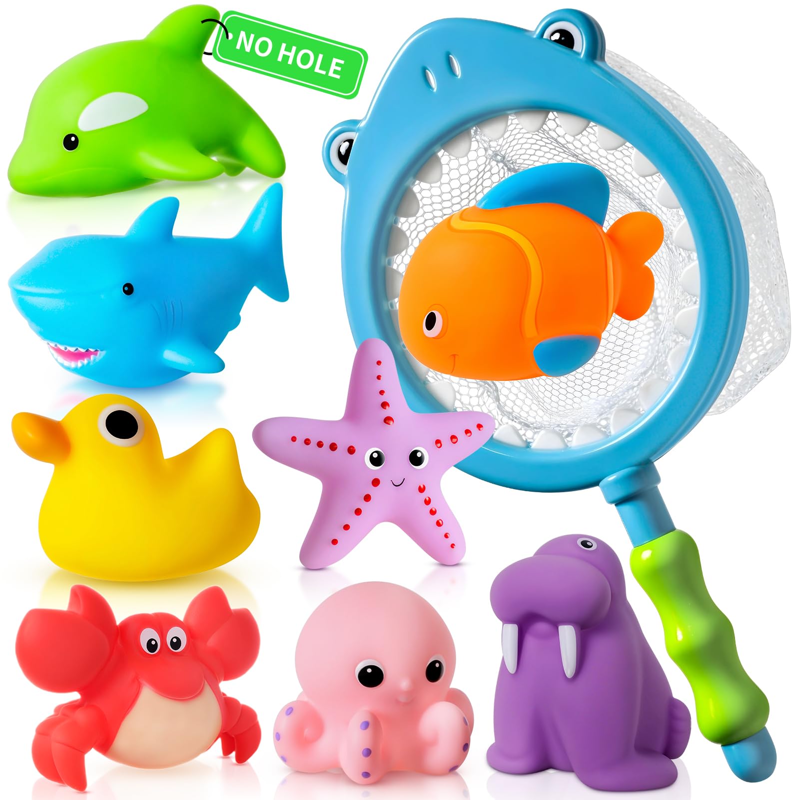 No Hole No Mould Baby Bath Toys for 1 2 3 4 Year Olds Toddler Kids - 9PCS | Moul