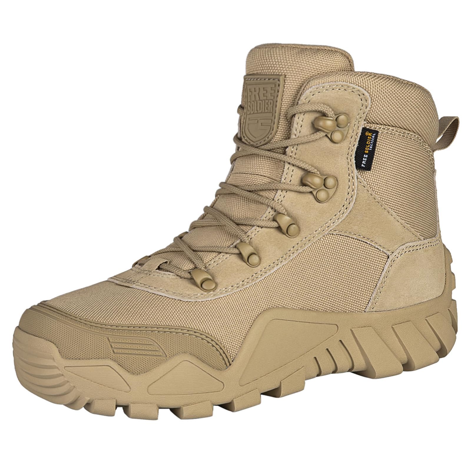 FREE SOLDIER Men's Boots Tactical Combat Boots Outdoor Military Boots Men Hiking