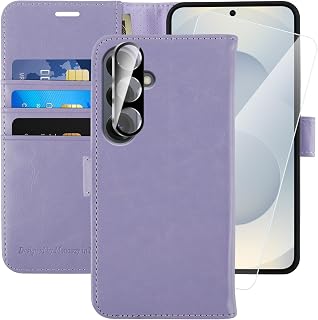 MONASAY Wallet Case for Samsung S25 with 3 Card Holders - Lavenders
