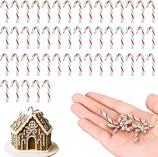 50 Pack Christmas Candy Canes Sweet Mini Candy Canes - Small Christmas Tree Decorations Crafts and Party Table Decorations, Red and Green