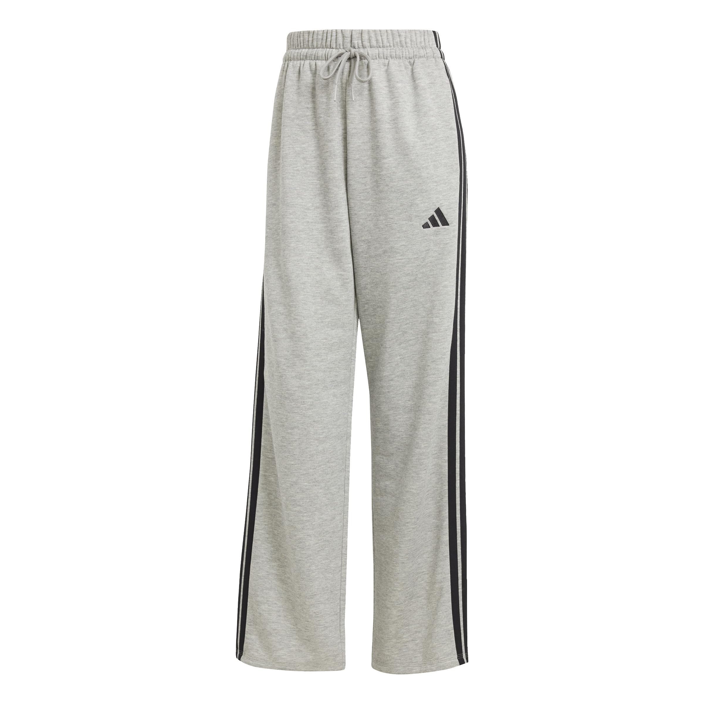 adidas Women's Essentials 3-Stripes Open HEM Fleece Pants