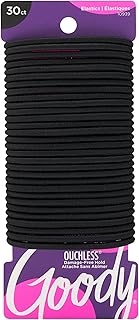 Goody Ouchless Elastic Hair Ties, 30 Ct, Black, 4MM Rubber Bands, Pain-Free | Hair Styling Accessories for Women & Men, Made for Long-Lasting Braids, Ponytails & More, No Pull or Damage, All Hair Types