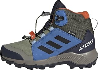 adidas Unisex Kinder Terrex Mid Gore-TEX Hiking Shoes Kids, Tent Green/core Black/ray Blue, 39 1/3 EU
