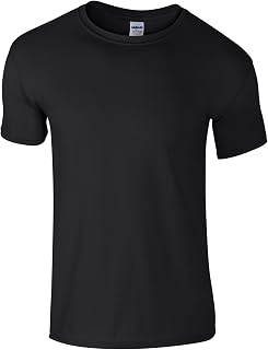 (ギルダン) Gildan メンズ ソフトスタイル 半袖 Tシャツ トップス カットソー (M) (ブラック)