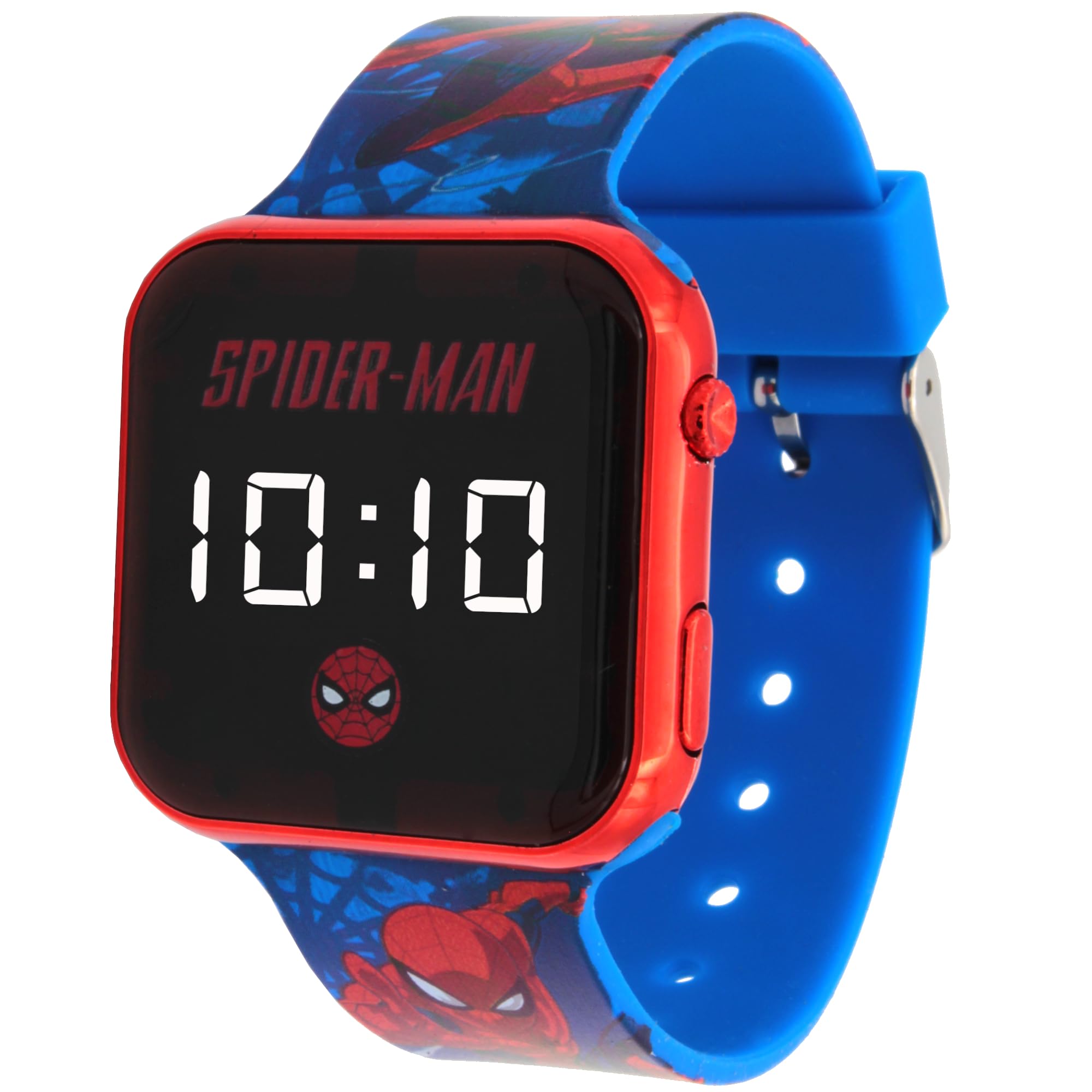 Marvel Spider-Man LED Digital Watch for Kids, Touch-Activated Display, Adjustabl