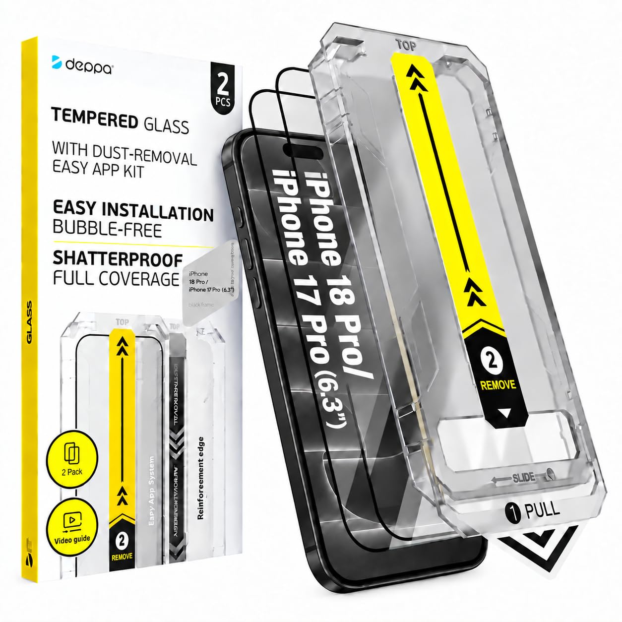 Deppa Screen Protector for iPhone 18 Pro/17 Pro, Anti-Scratch, Pack of 2