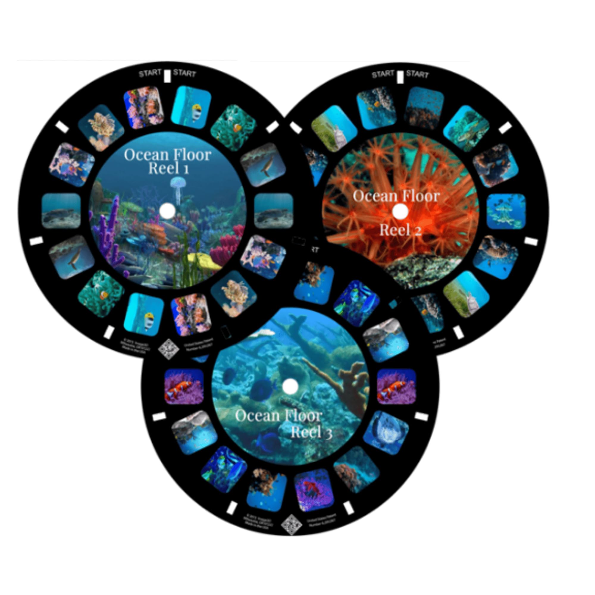 MayKo Ocean Floor Reels for Viewfinder, Compatible with Viewmaster Classic Viewe