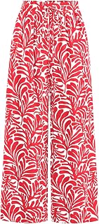 PRETTYGARDEN Womens Pants Elastic Waist Striped Lightweight Palazzo Pant